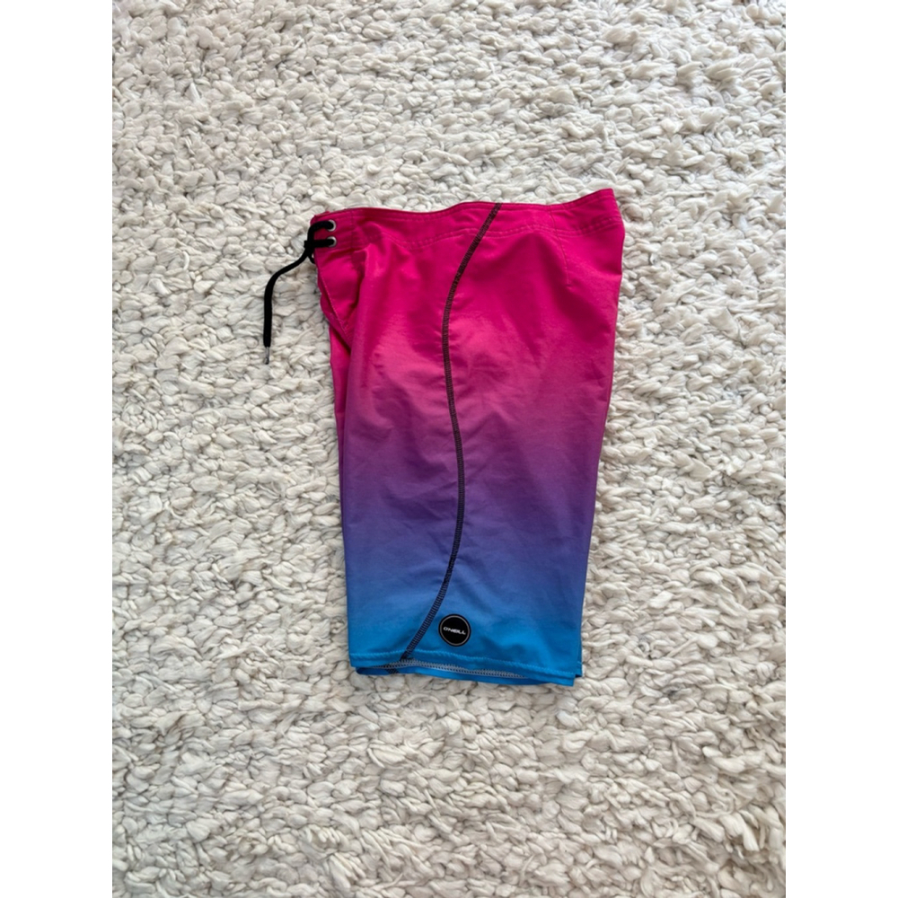 Boys O'Neill Hyperfreak Board Shorts Size 27 Pink Blue Swim Trunks - Picture 8 of 9